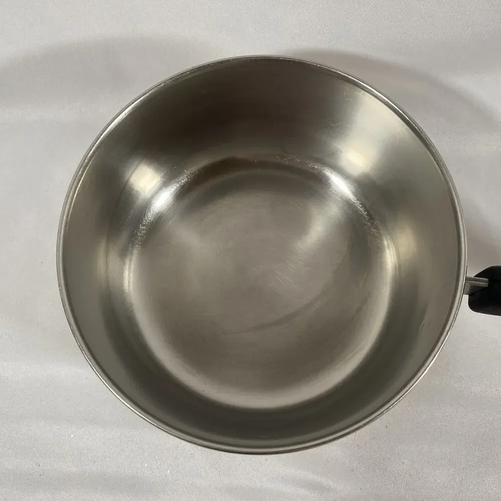 Revere Ware 1 Qt Copper Bottom Sauce Pan & Lid Stainless Steel pre1968 Riverside